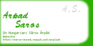 arpad saros business card